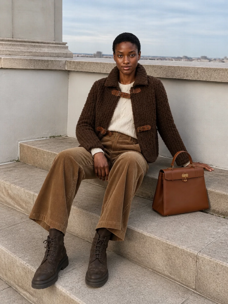 Ralph lauren cropped knit brunello corduroy pant