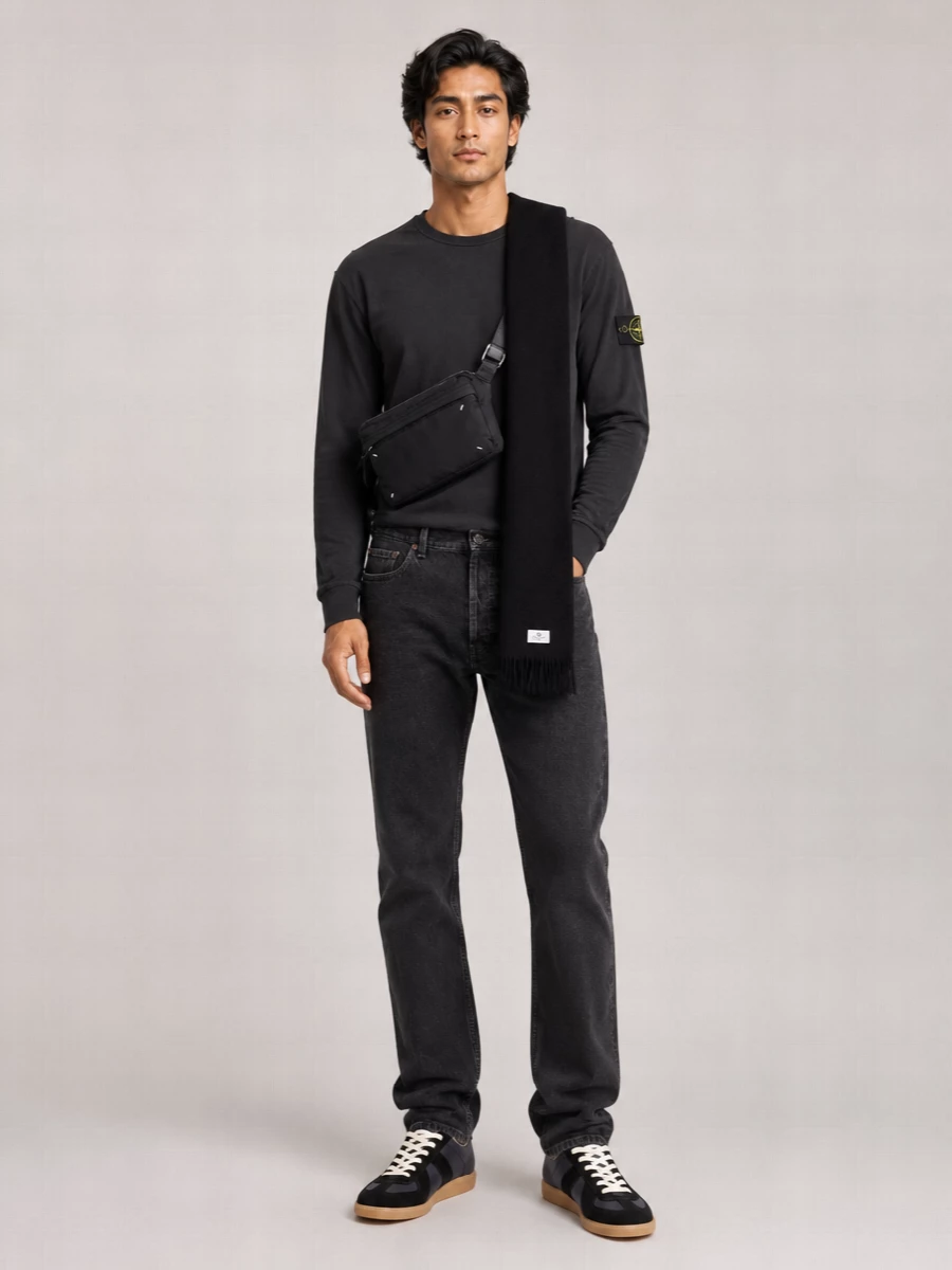 Stone Island Ribbed Cotton Crewneck Sweatshirt