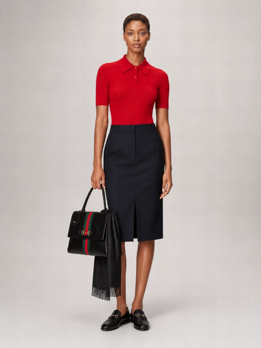 Gucci silk knit polo shirt