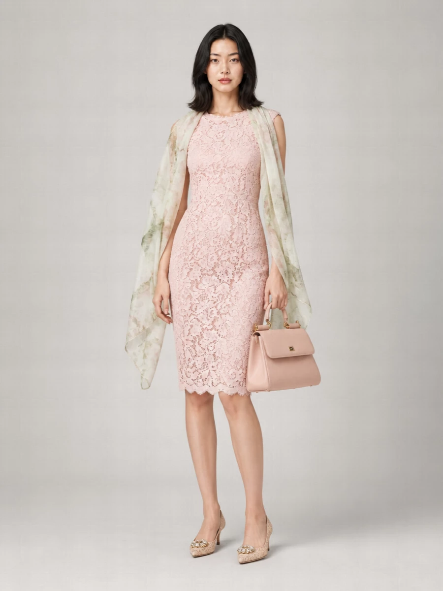 Dolce&Gabbana Corded Lace Knee-Length Dress