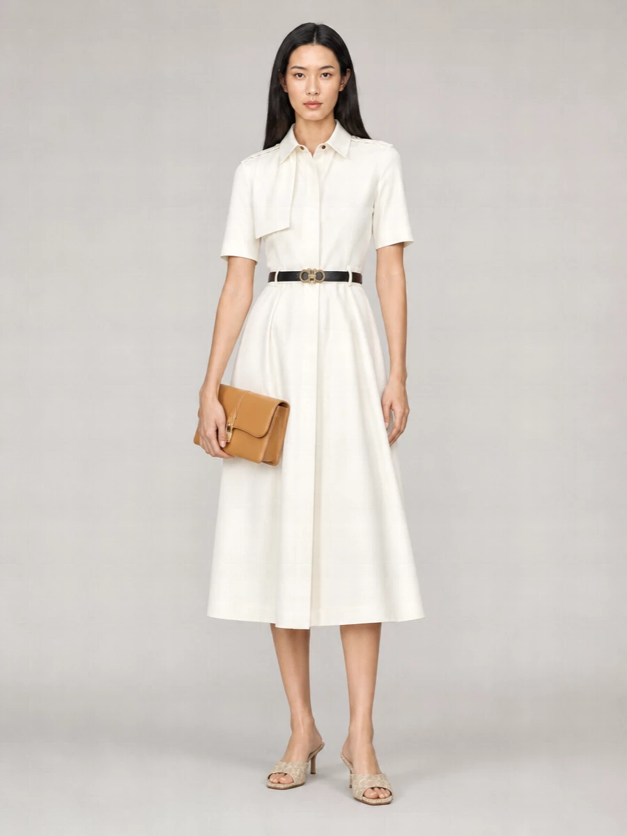 Burberry Cotton Shirt Midi Dress
