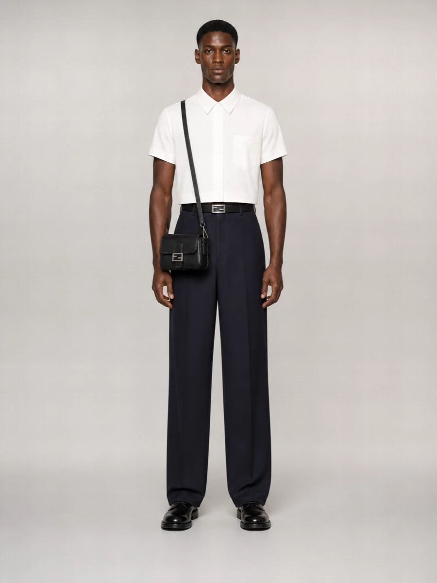 Fendi Cotton Cropped Short-Sleeve Shirt