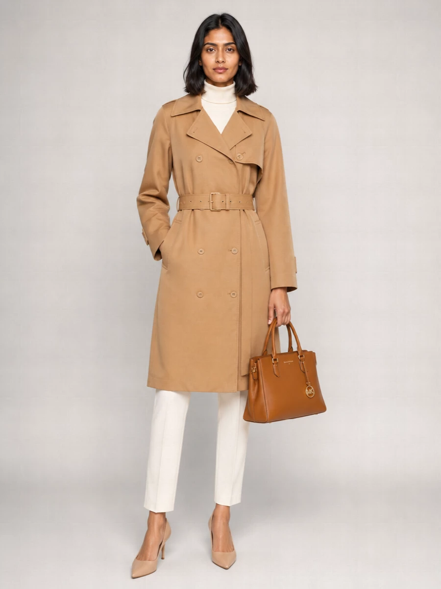 Michael Kors Wool Blend Trench Coat