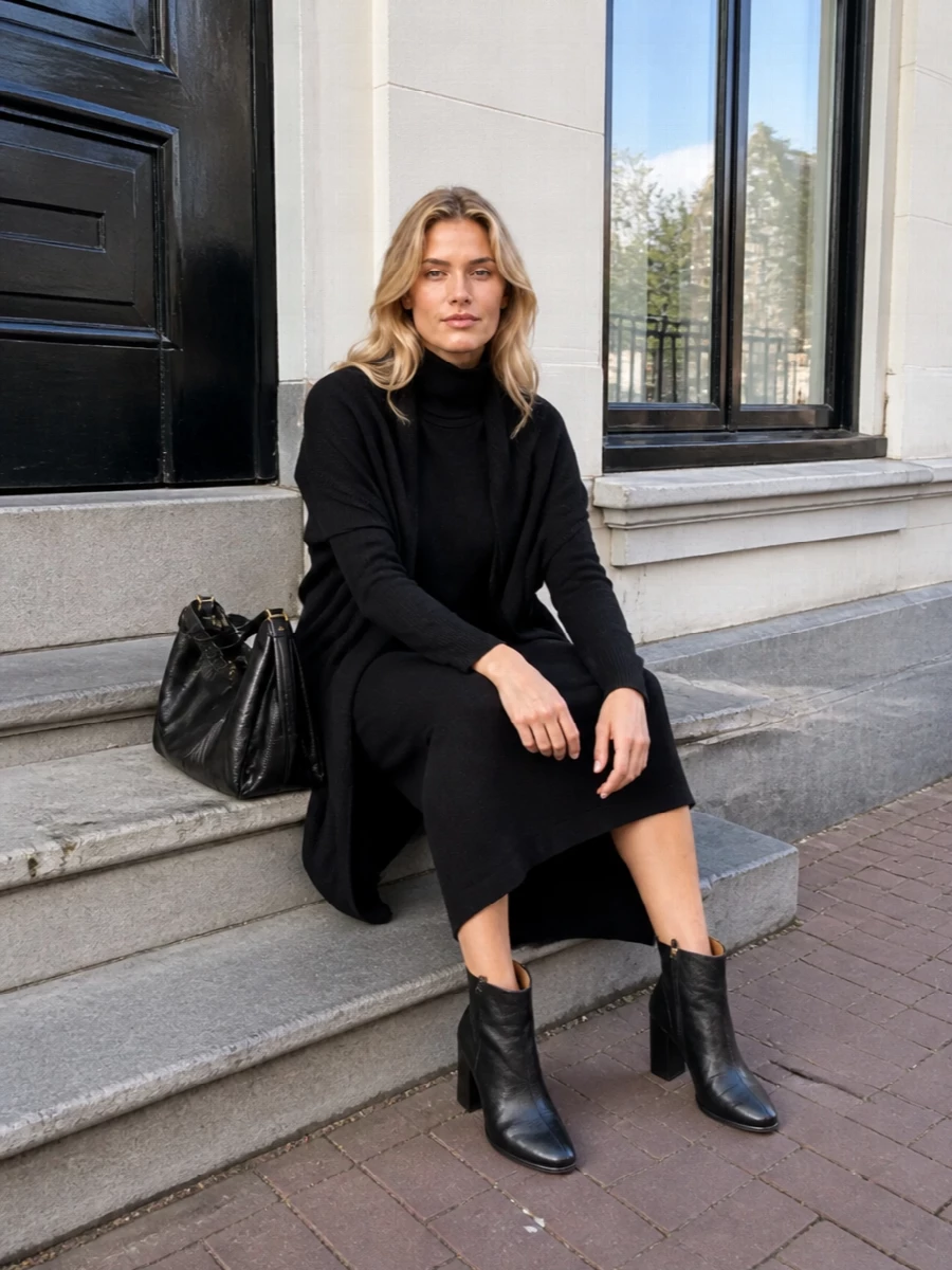 Parosh black knit dress blumarine cardigan
