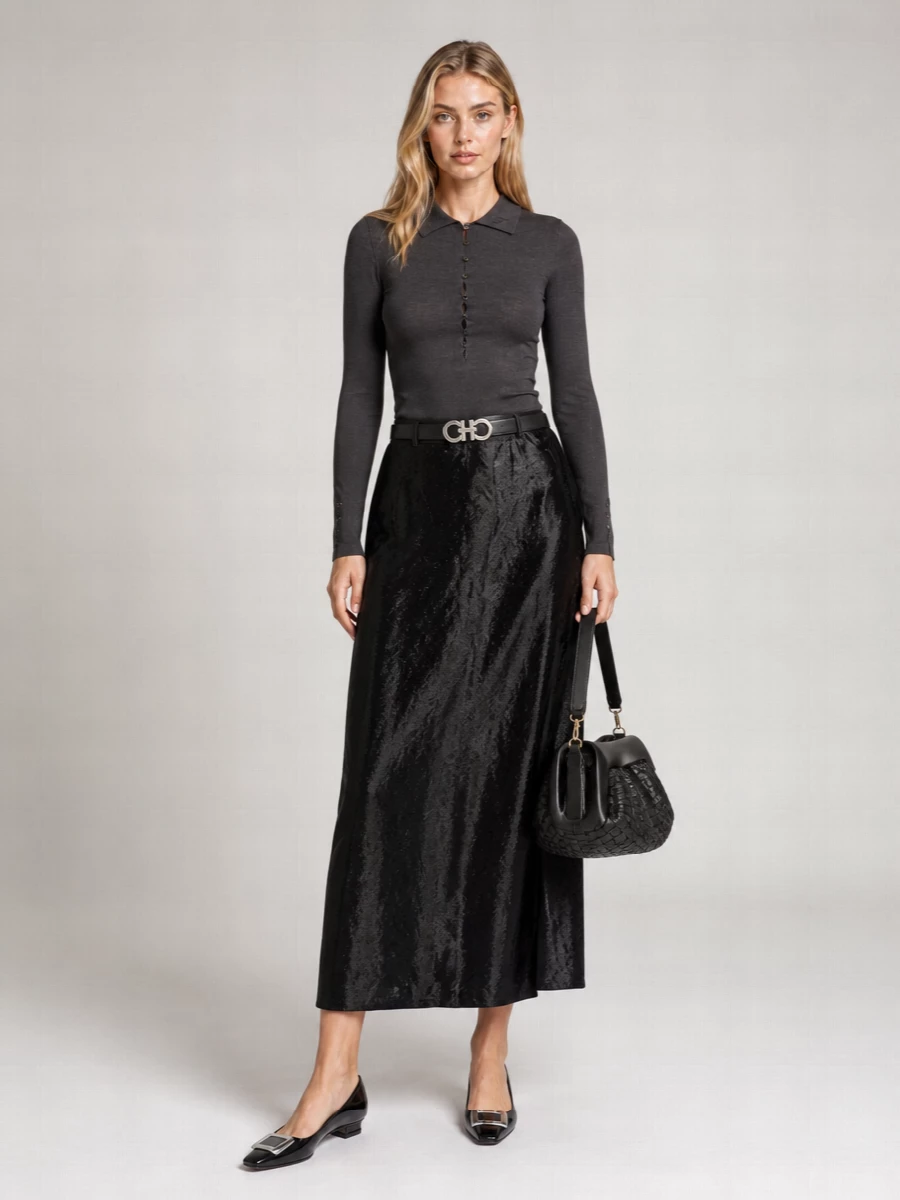 Roger Vivier Leather Square-Toe Low-Heel Ballet Flats