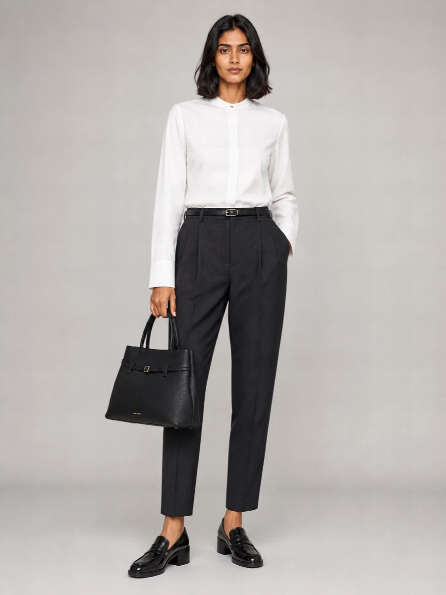 S Max Mara Wool High-Rise Wide-Leg Suit Trousers