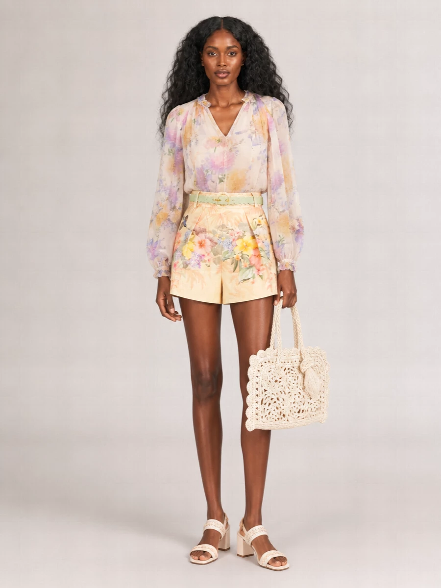 Zimmermann 'Shine' Silk Blend Shorts