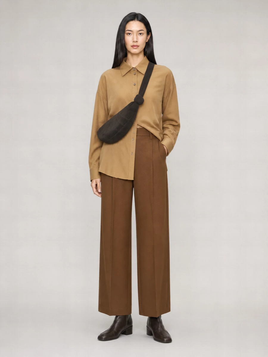 Brunello Cucinelli Virgin Wool High-Rise Wide-Leg Suit Trousers