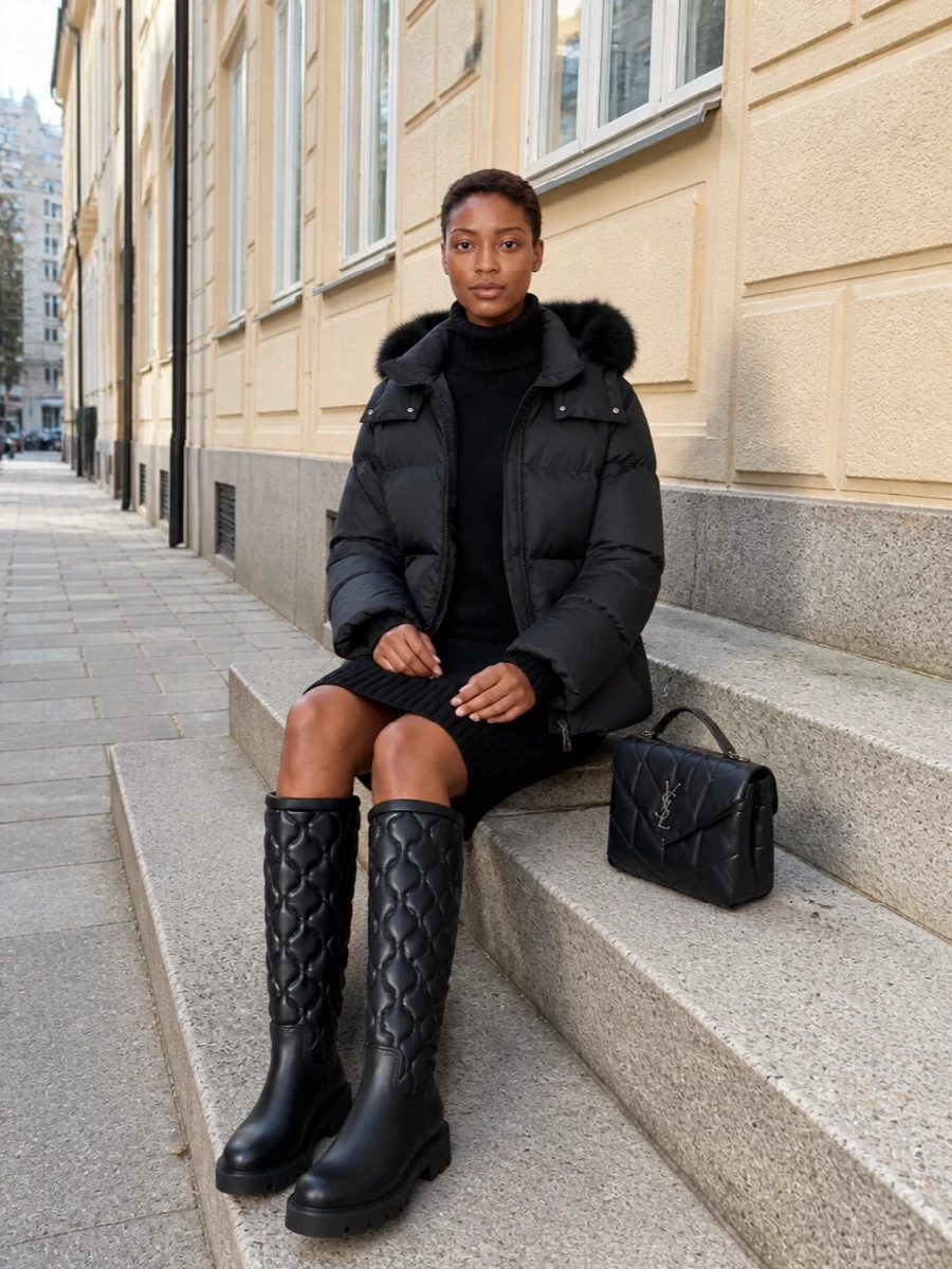 Moncler sweater dress yves salomon puffer
