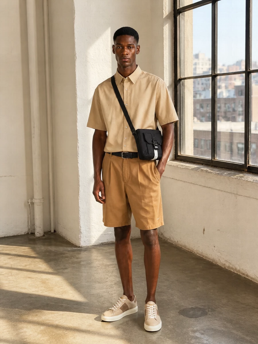 Studio nicholson shirt nike shorts woolrich sneakers