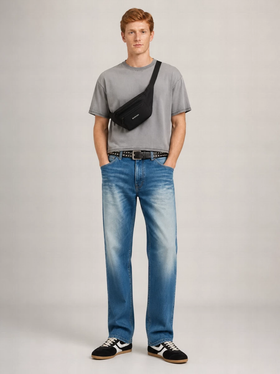 Diesel Denim Mid-Rise Straight-Leg Trousers