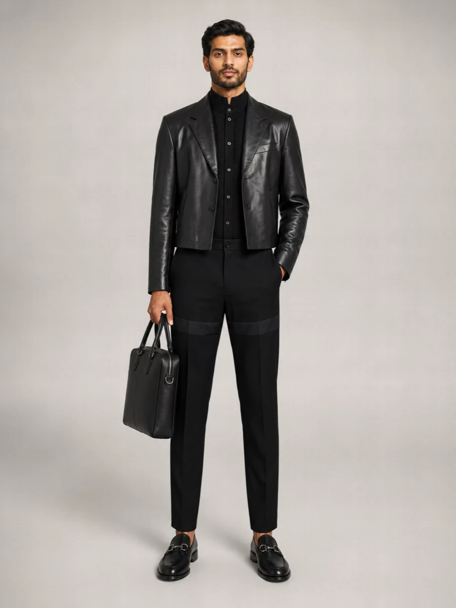 Ferragamo Leather Single-Breasted Jacket