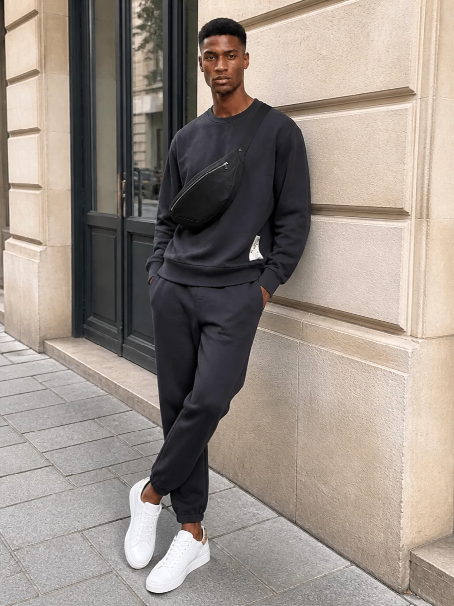 Burberry monochrome jogger set white sneakers