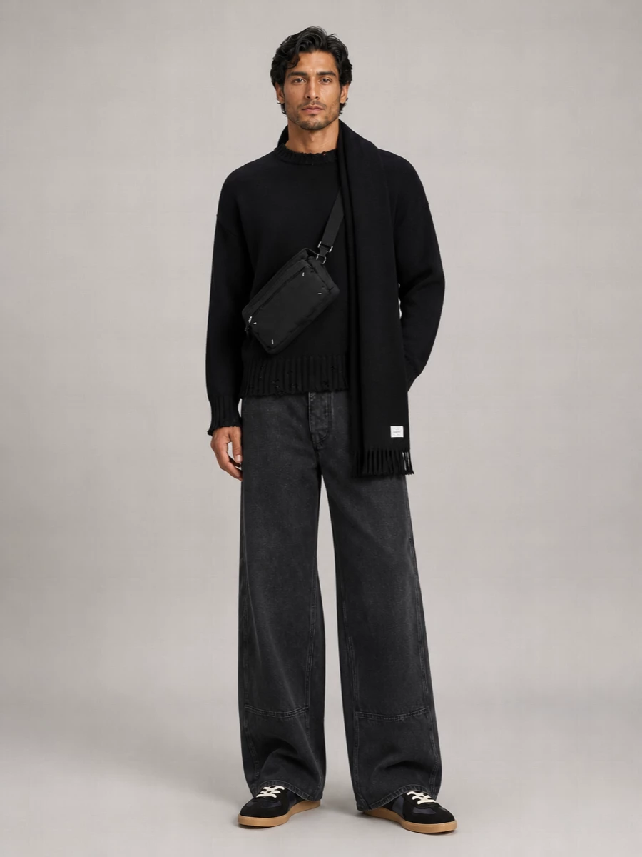 Marni Denim High-Rise Wide-Leg Workwear Jeans