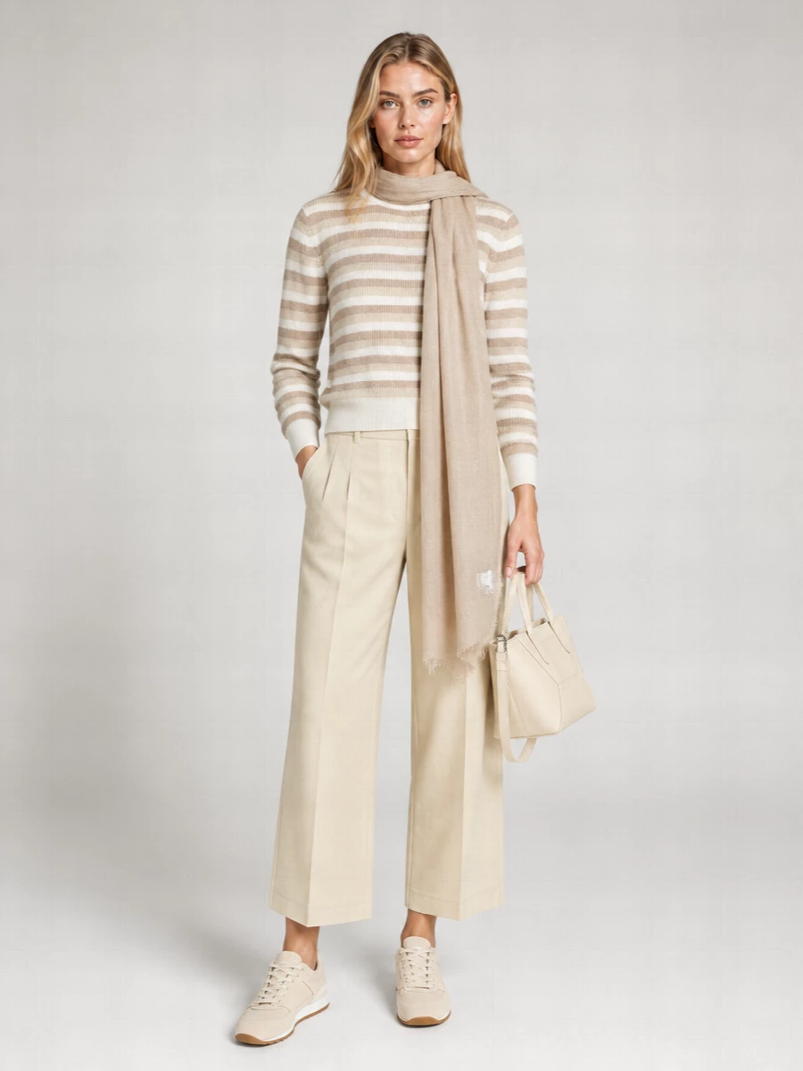 Brunello Cucinelli Ribbed Striped Cotton Sweater