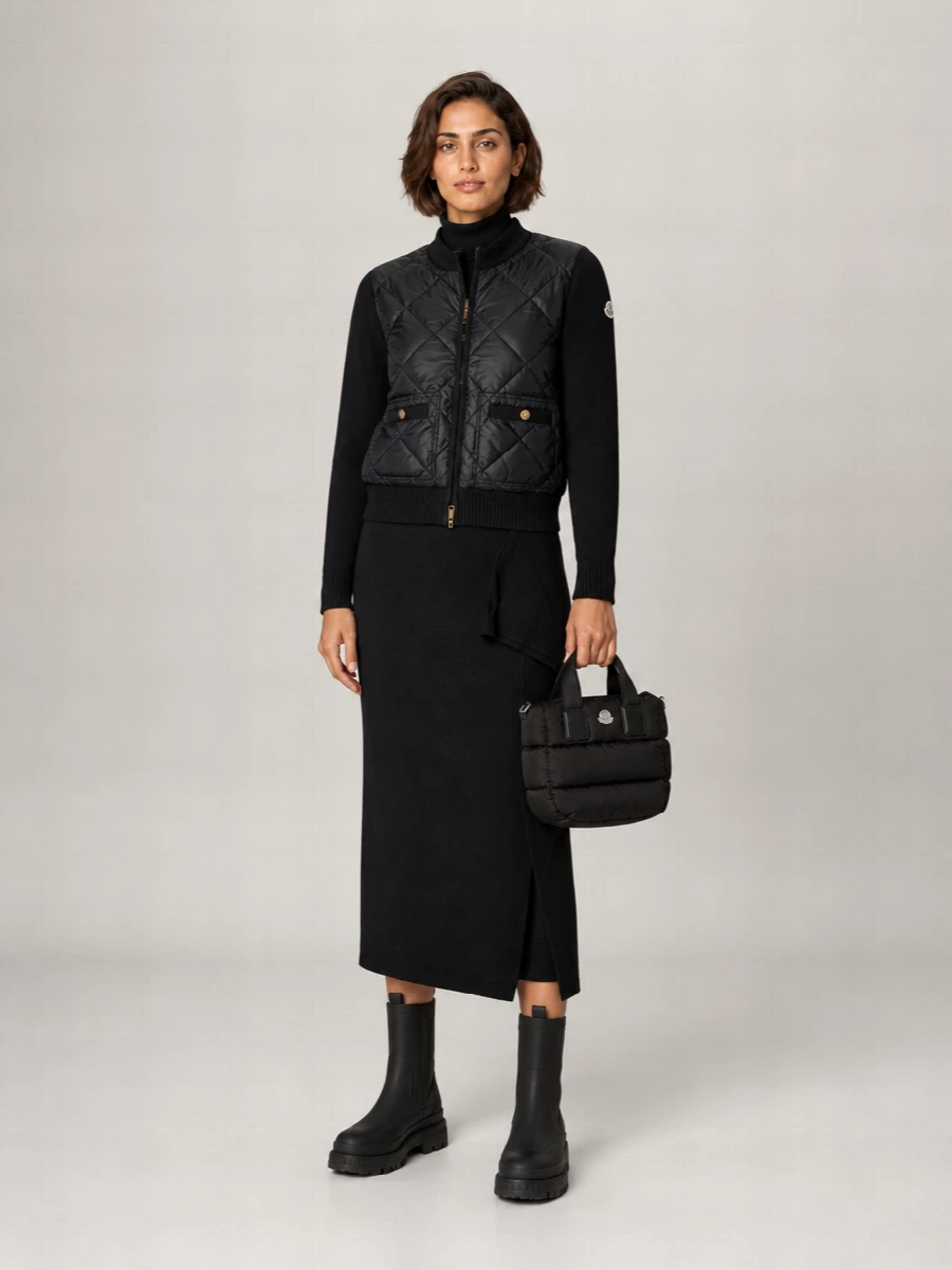 Moncler Down Quilted Zip Cardigan