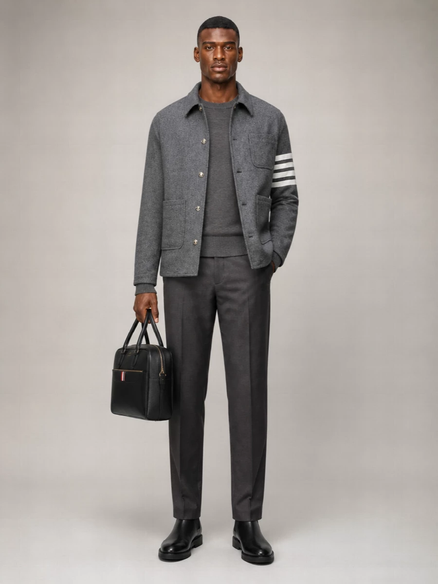 Thom Browne Wool Cashmere Felted Utility Jacket