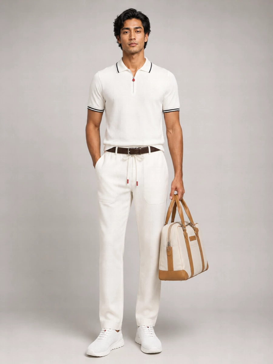 Kiton Linen Drawstring Trousers