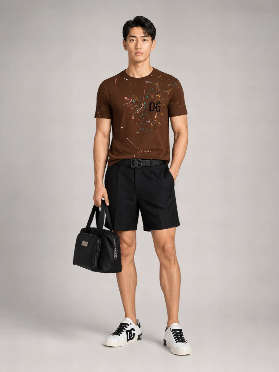 Dolce&Gabbana Printed Cotton Crew Neck T-Shirt