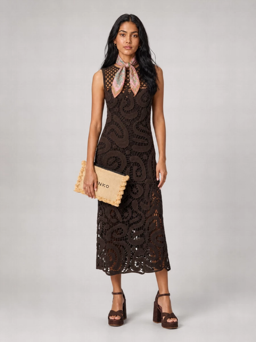 Pinko Love Bag Flat Raffia Clutch Bag