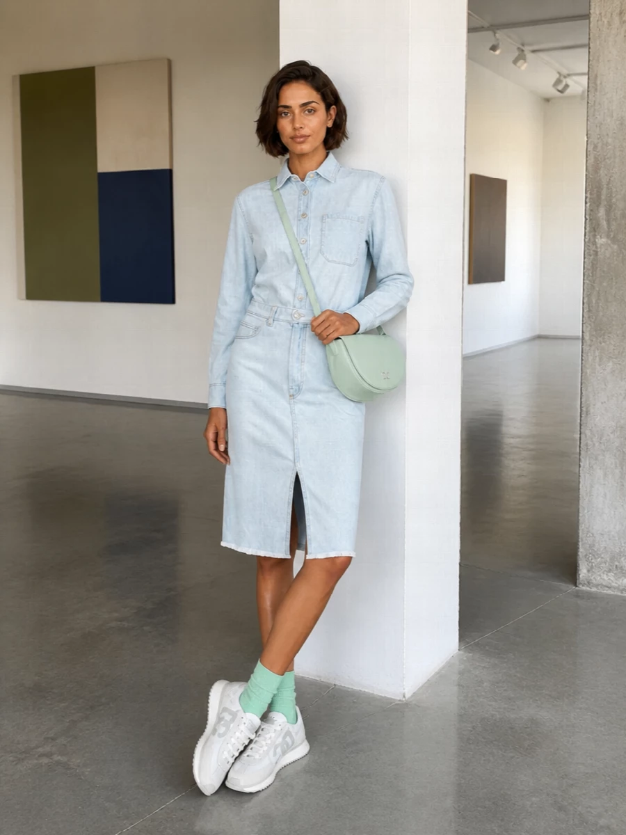 Dolce gabbana mint socks stella mccartney denim dress