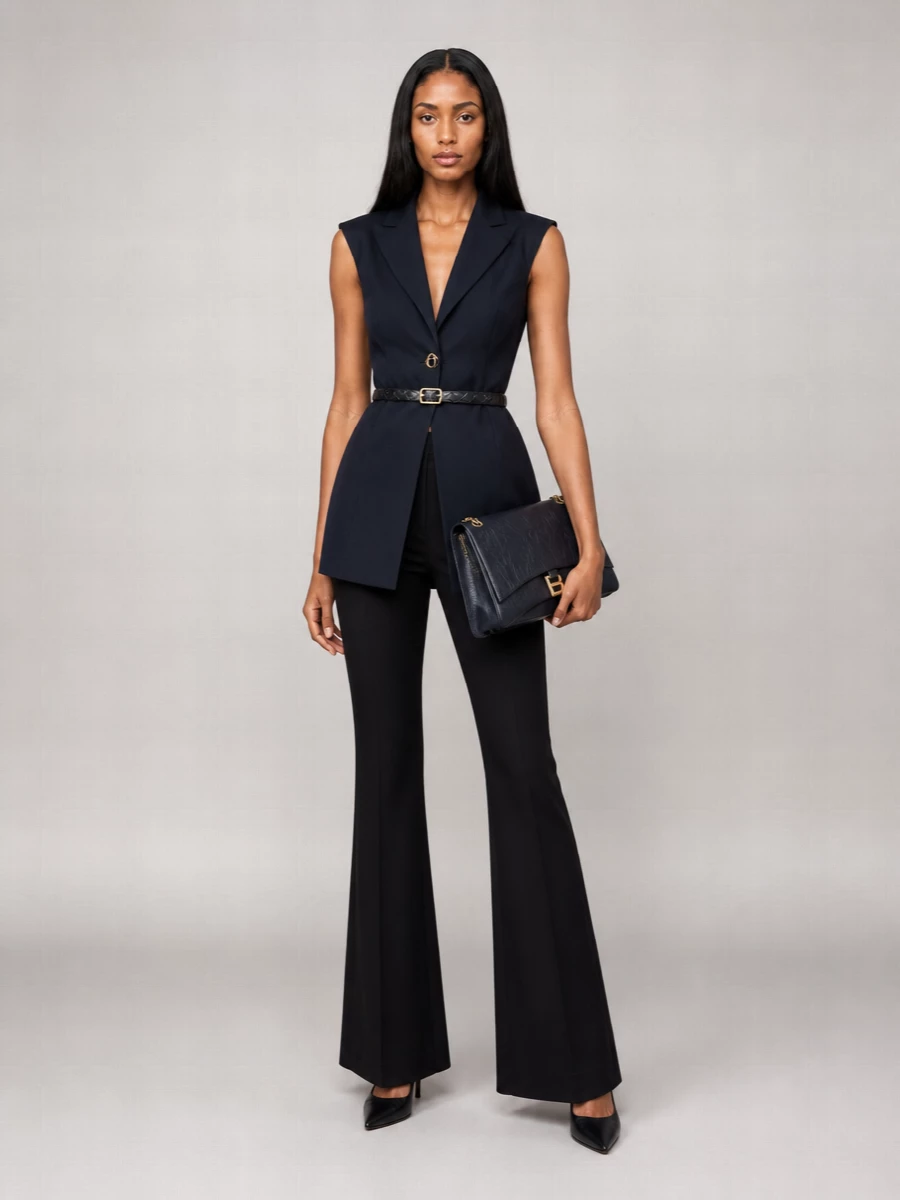 Balenciaga Silk Wool Sleeveless A-Line Mini Dress