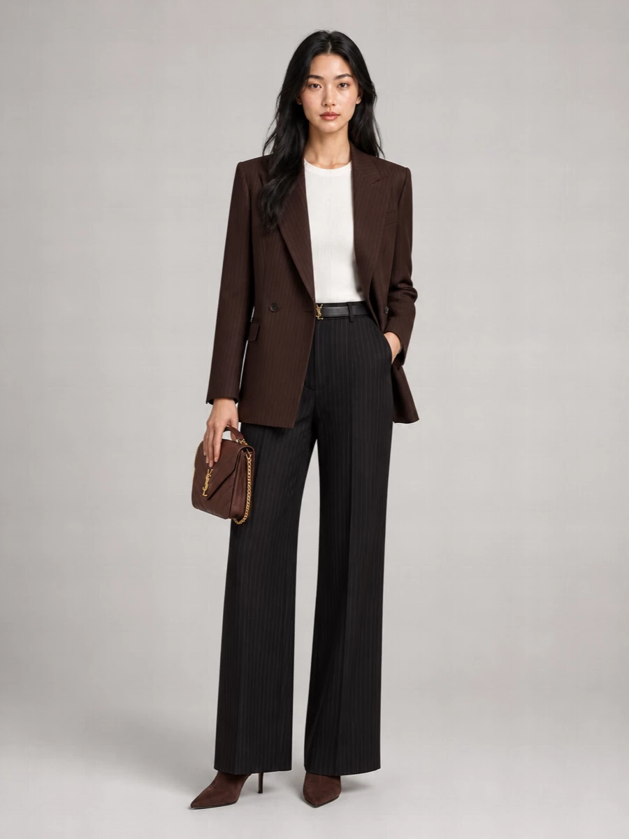 Saint Laurent Calfskin Leather Thin Belt