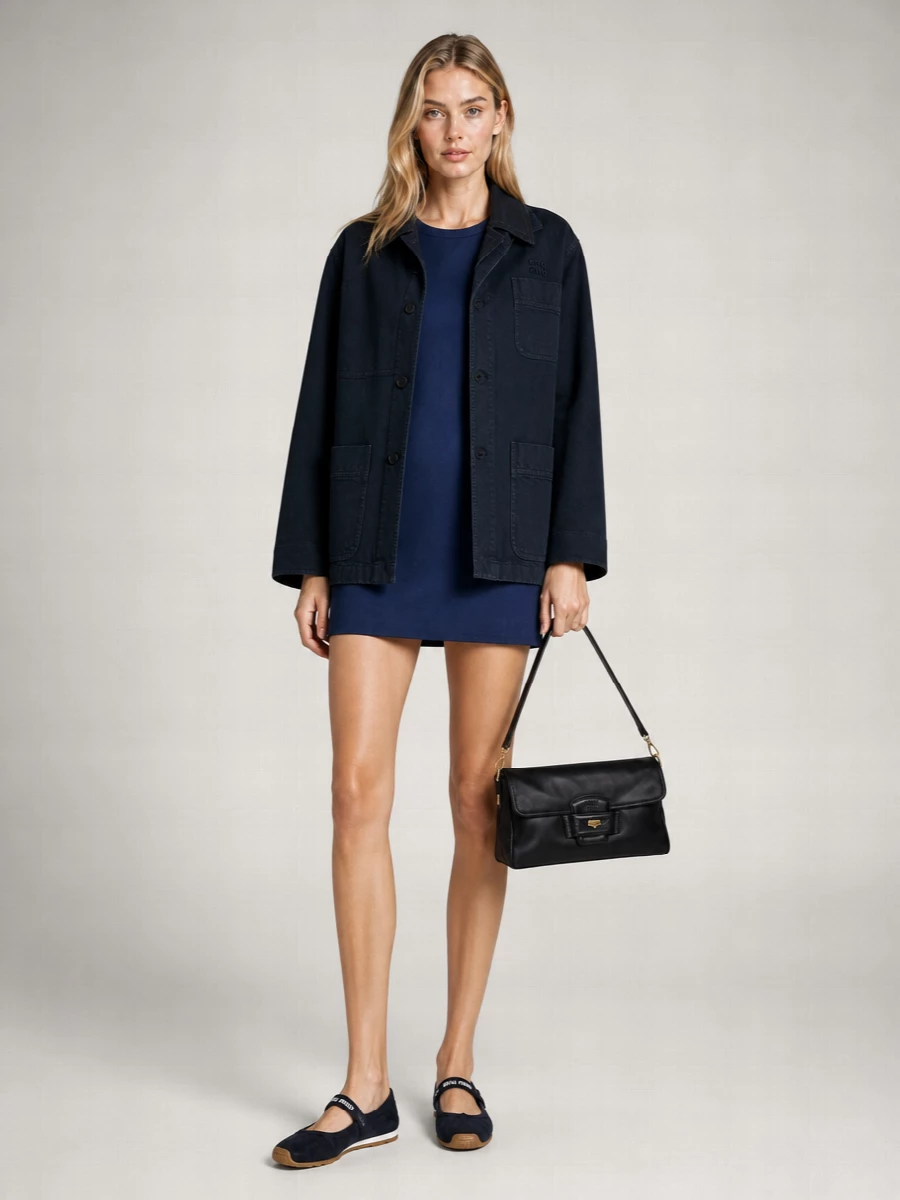 Miu Miu Denim Single-Breasted Coat