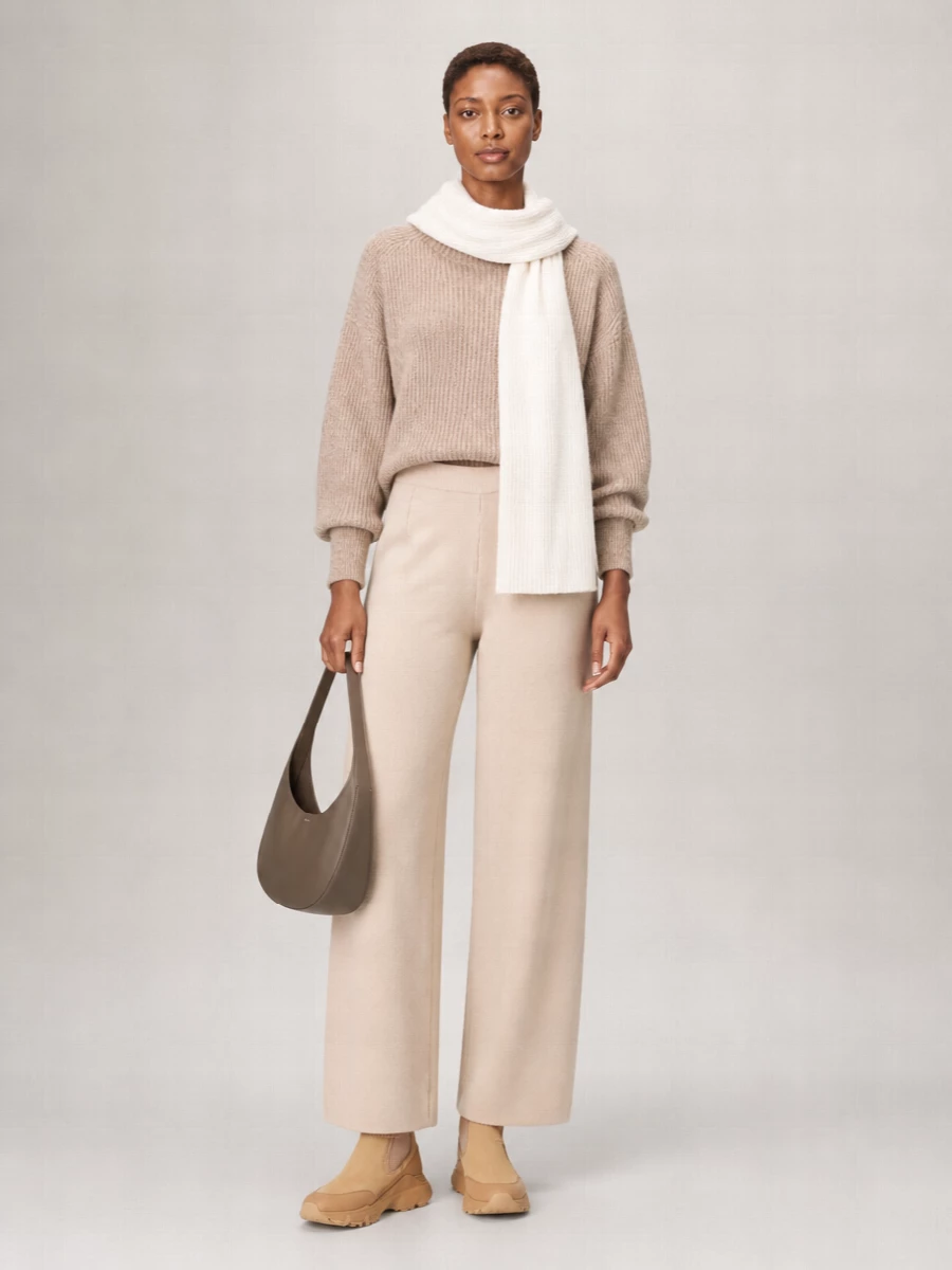 Closed Ribbed High-Neck Wool-Blend Sweater