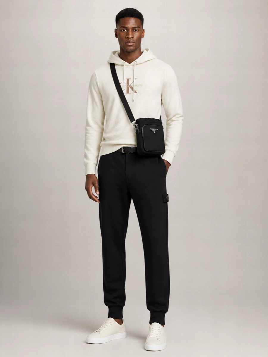 Calvin Klein Waffle-Knit Relaxed-Fit Hoodie