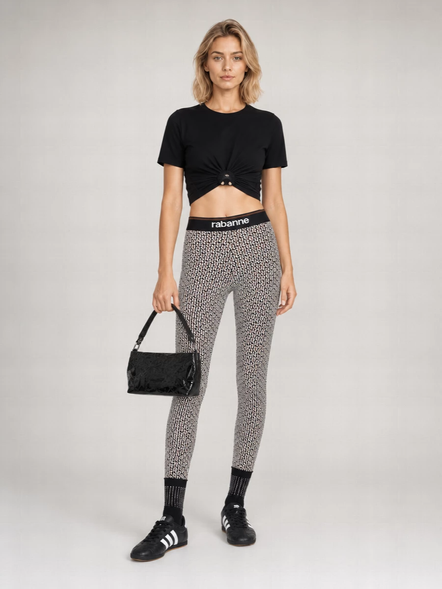 Paco Rabanne Monogram Slim-Fit Leggings