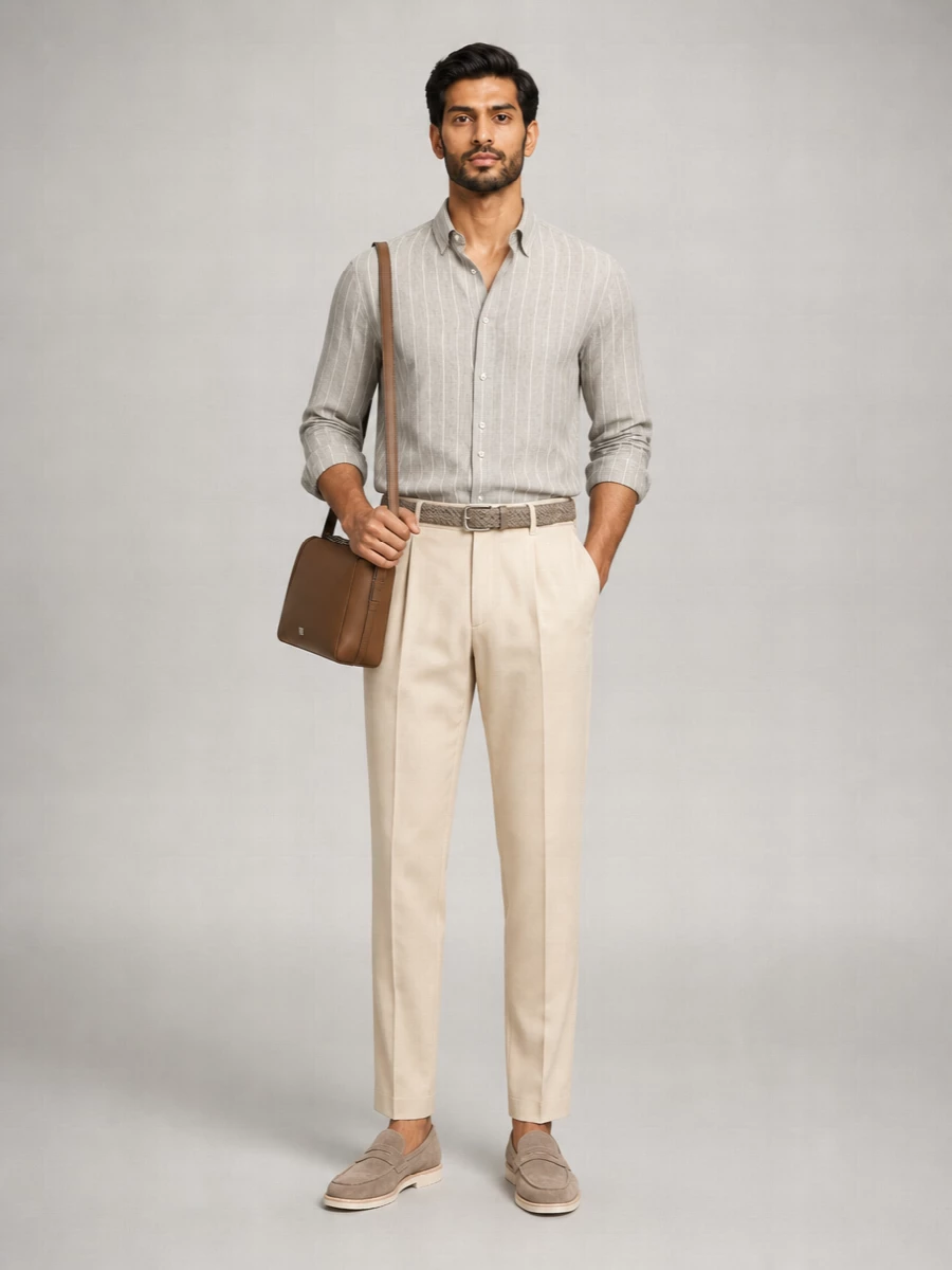 Brunello Cucinelli Pinstripe Long-Sleeve Shirt