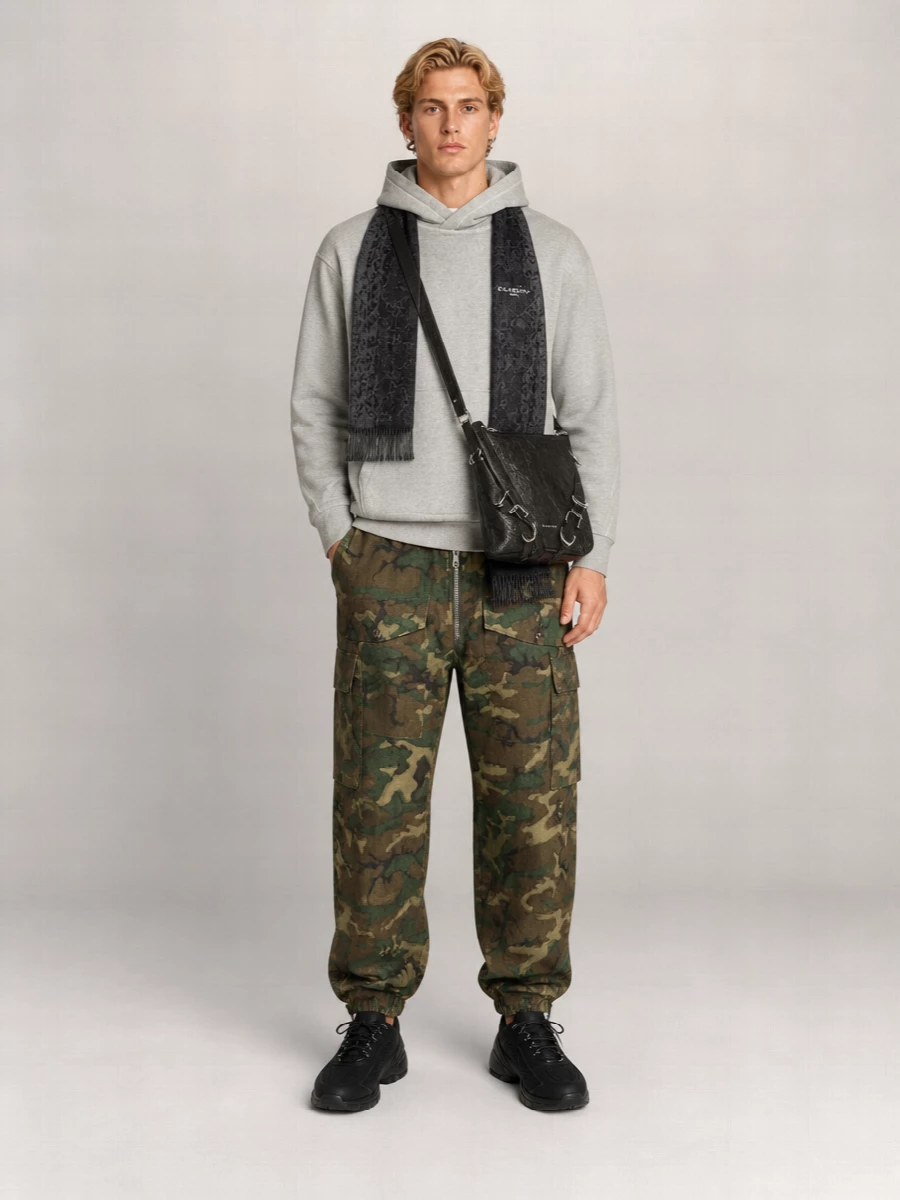 Givenchy Camouflage Cotton Drawstring Trousers