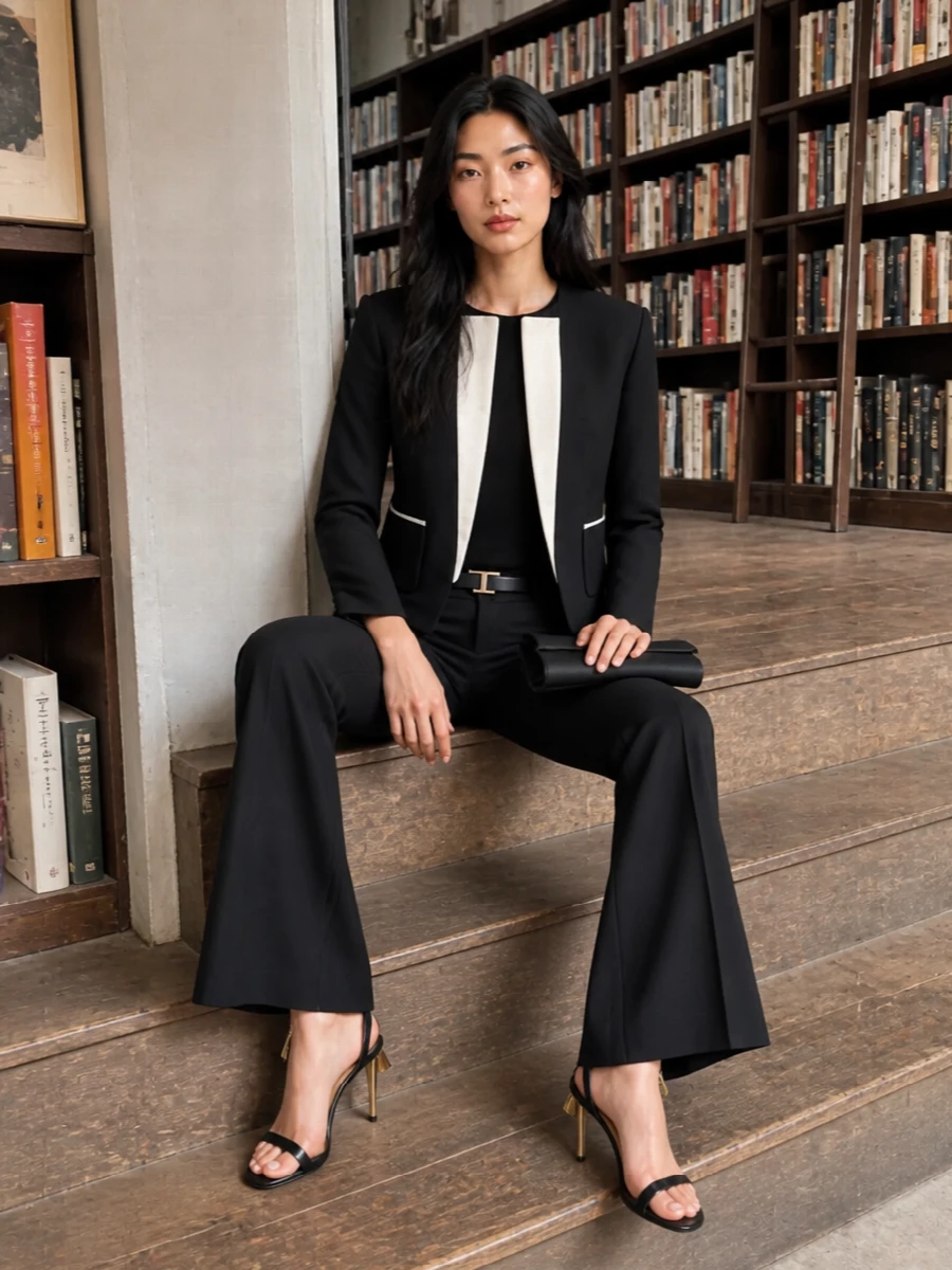 Tom ford black tuxedo jacket flared trousers