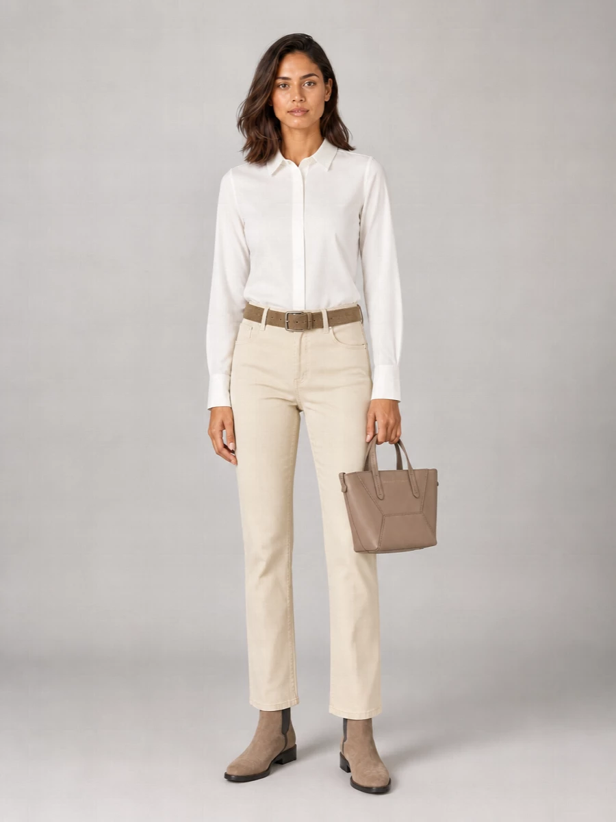Brunello Cucinelli Beige Straight-Leg Jeans