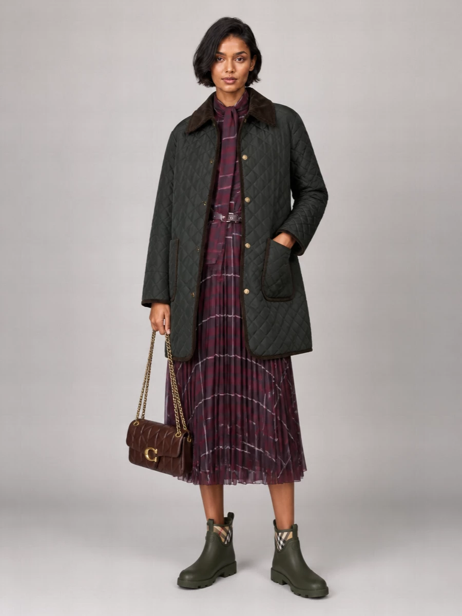 Barbour Polyester Single Breasted Coat