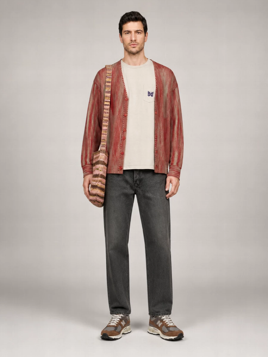 Needles Striped Mohair Cardigan
