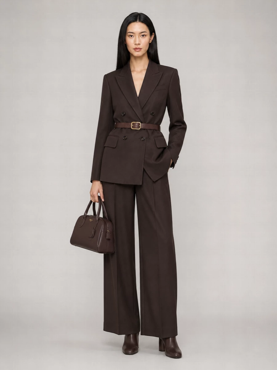 Max Mara camel hair wide-leg trousers