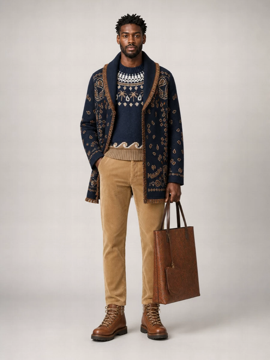 Alanui Wool Jacquard Cardigan