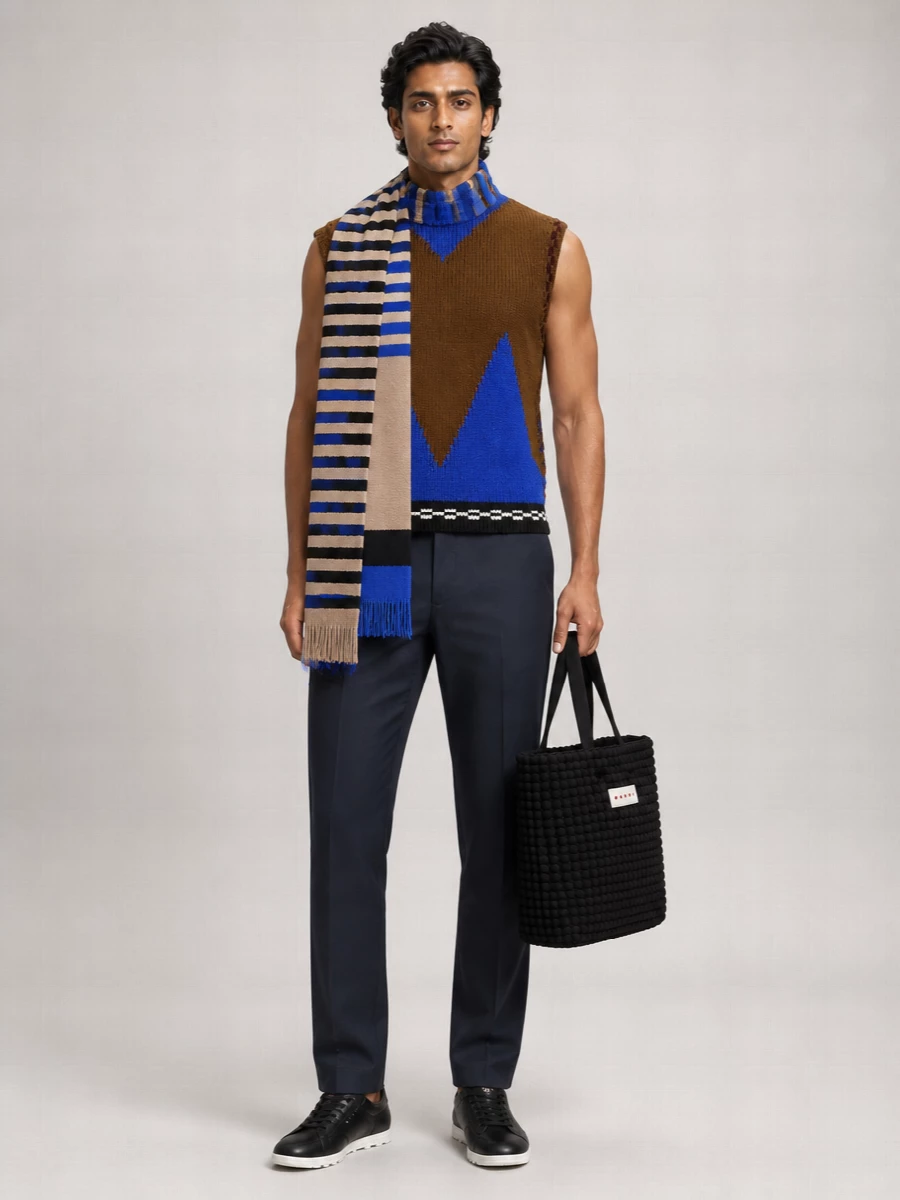 Marni Wool Intarsia Sleeveless Jumper