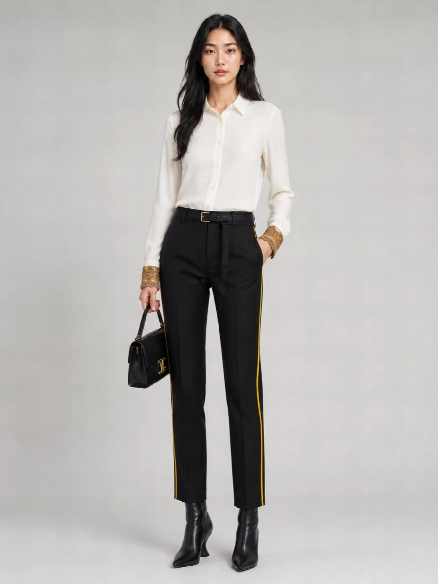 Dries Van Noten Wool Straight-Leg Tailored Trousers