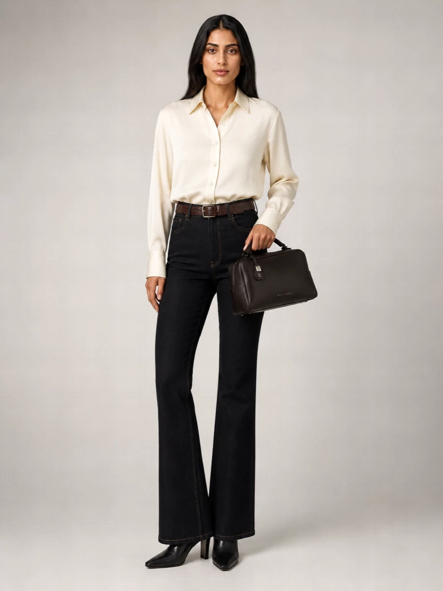 Brunello Cucinelli Denim High-Rise Flared-Leg Jeans