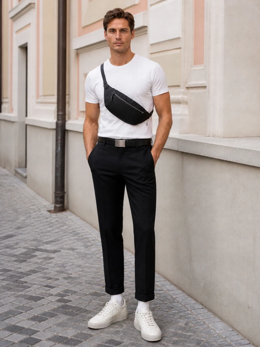 Golden goose tee cropped trousers gucci bag