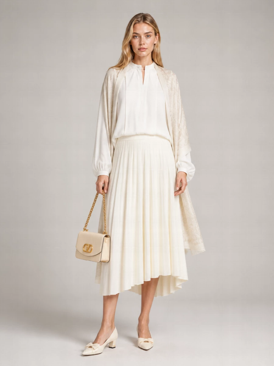 Giambattista Valli Silk Long-Sleeve Blouse