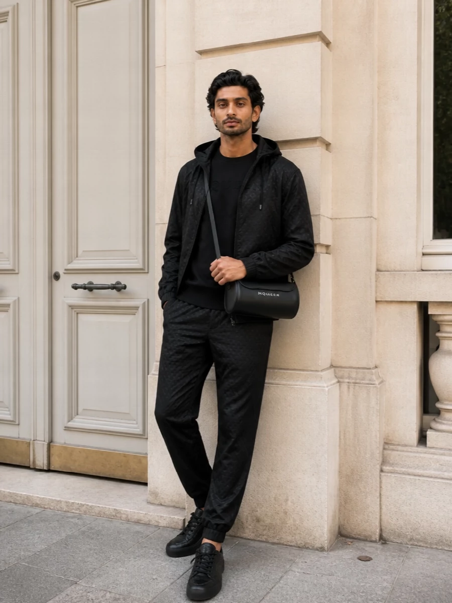 Alexander mcqueen black technical streetwear outfit