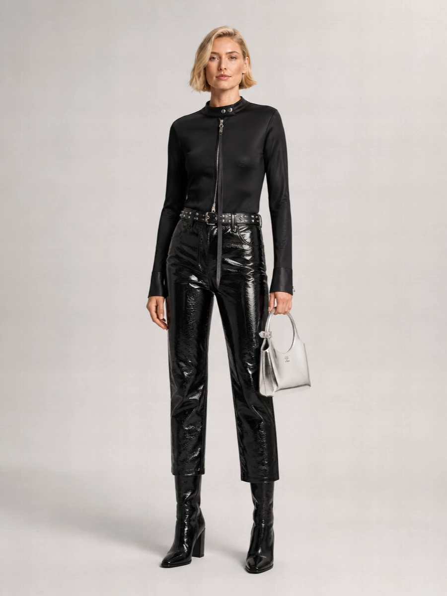 Courrèges Vinyl Straight-Leg Trousers