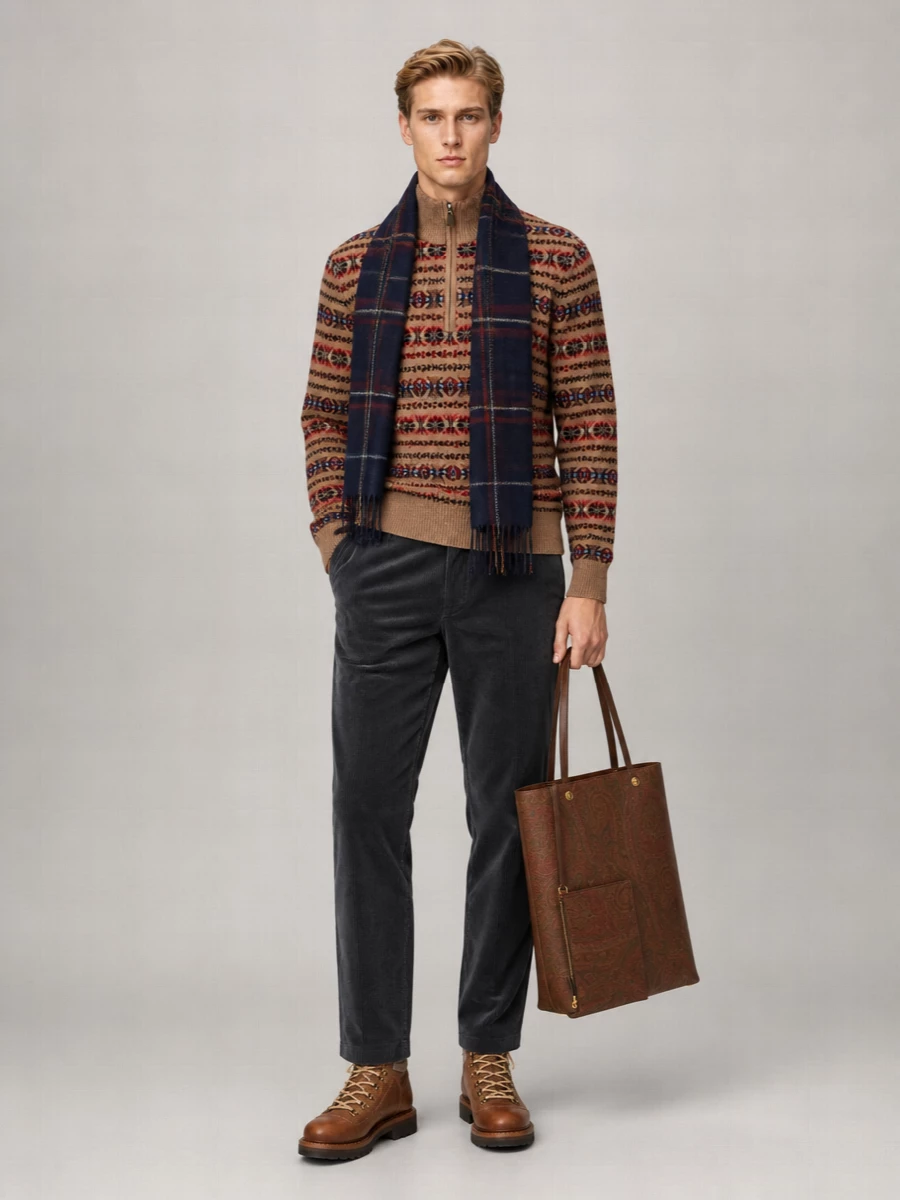 Missoni Checked Camel Hair Scarf
