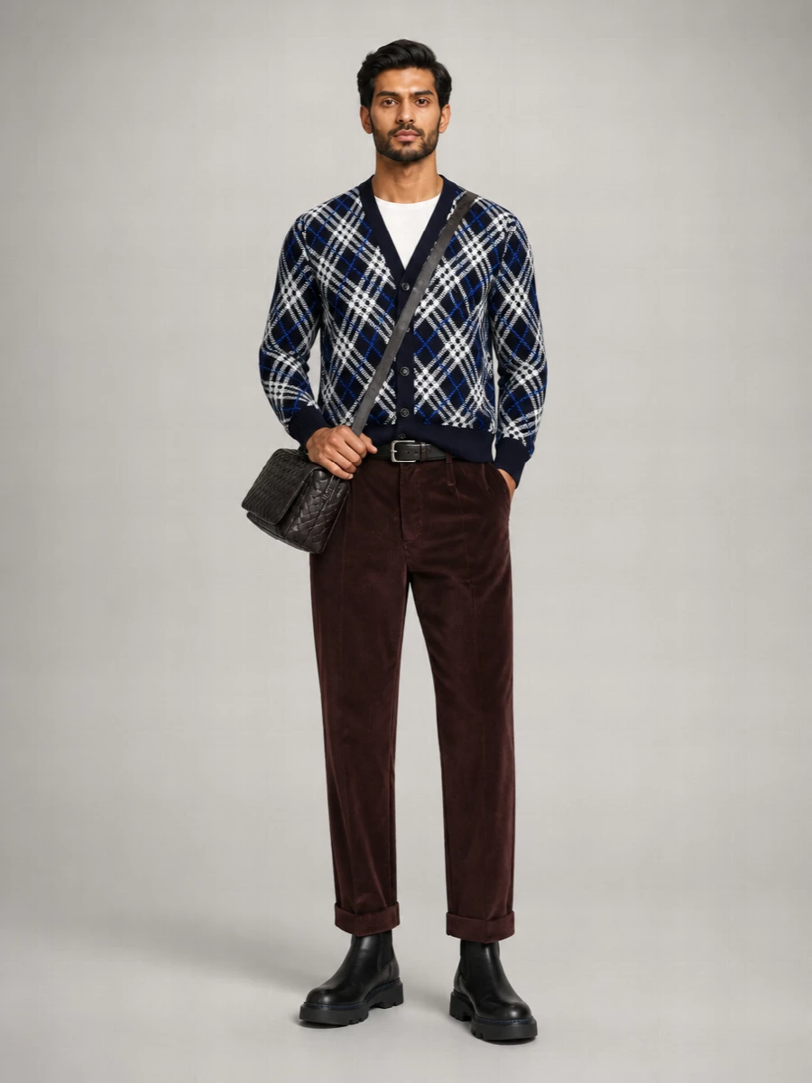 Burberry Ribbed Wool Cardigan
