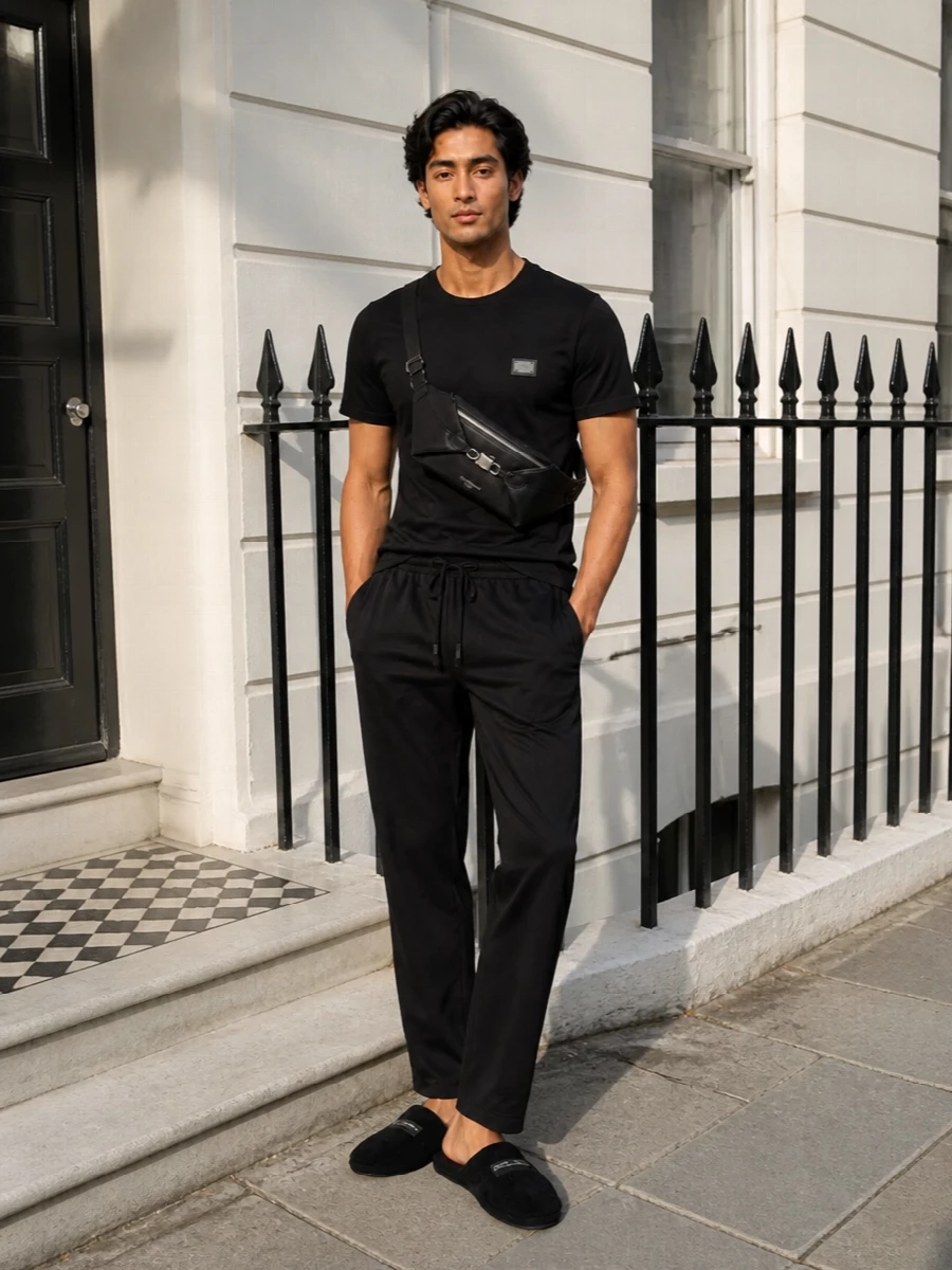 Dolce gabbana black mens loungewear outfit