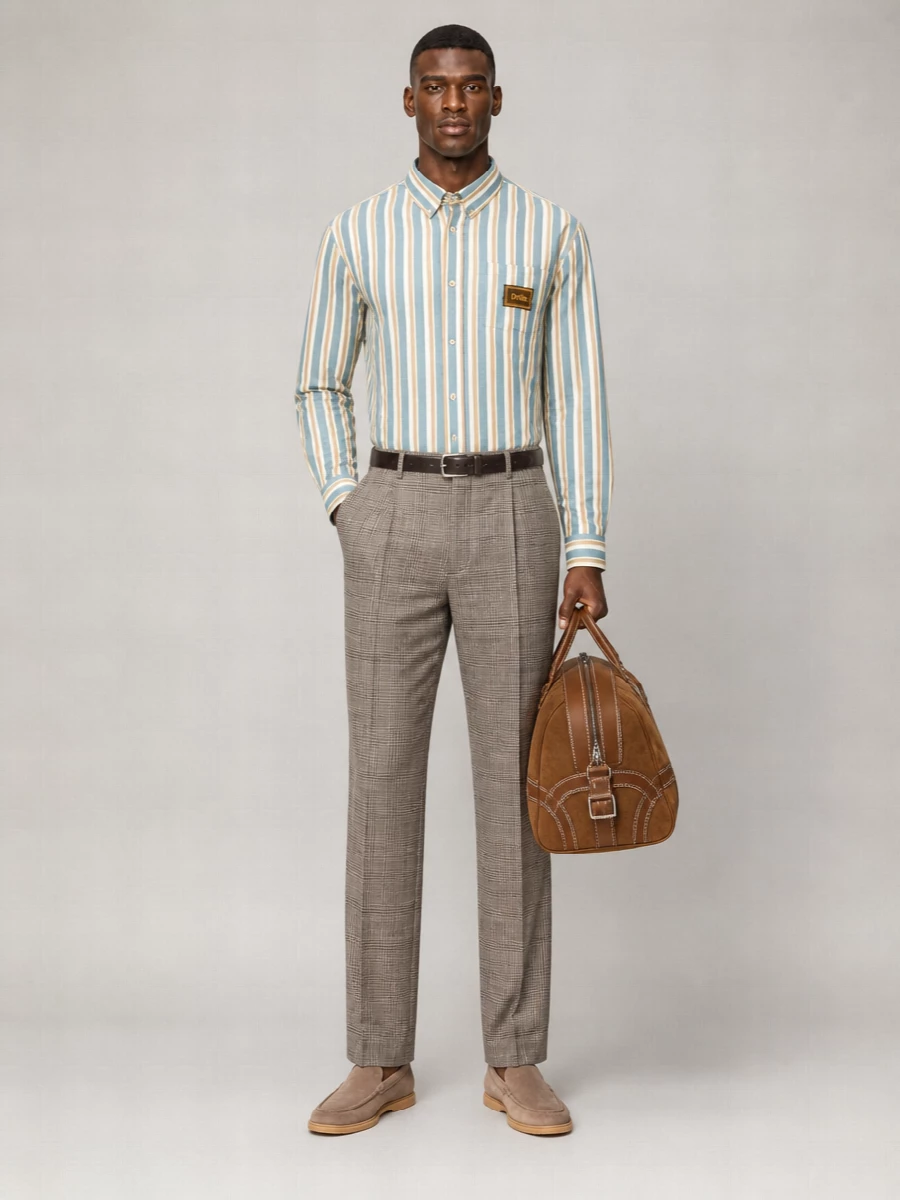Drôle De Monsieur Relaxed-Fit Checked Trousers